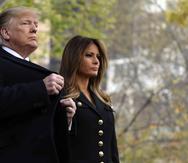 Melania Trump acompañó al presidente a la actividad en Nueva York. (AP)