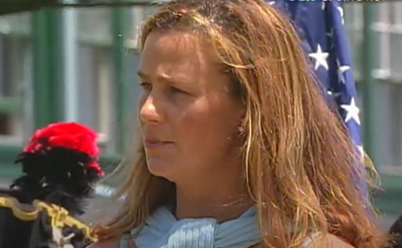 Imagen de Pam Shriver durante su exaltación al Salón de la Fama del Tenis en el 2002.