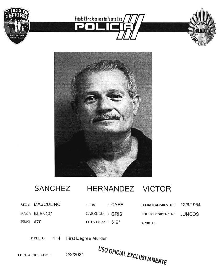 Víctor Sánchez Hernández de 69 anos, enfrenta cargos por feminicidio, por el asesinato de su esposa Ivette Vélez Flores.