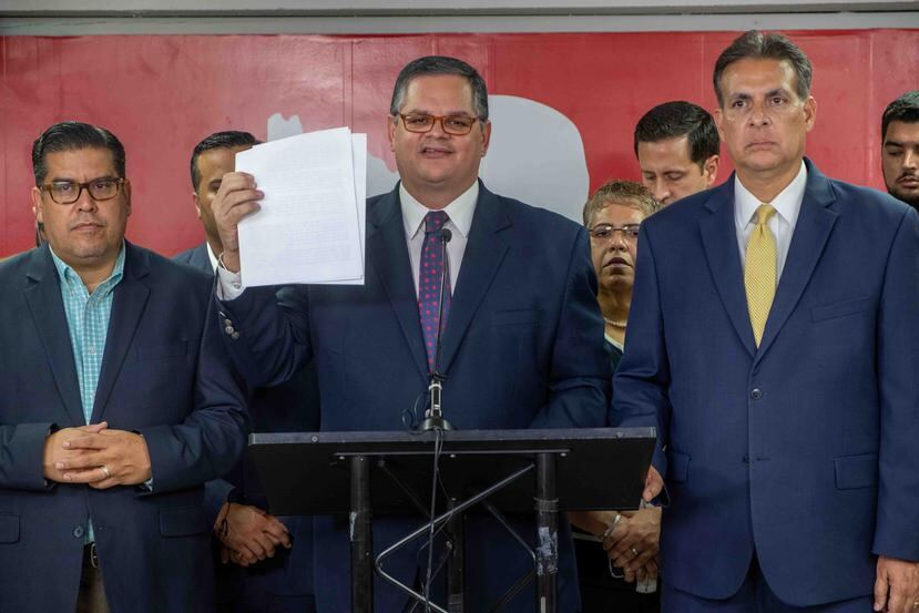 El presidente del PPD Aníbal José Torres y el senador Eduardo Bhatia.
