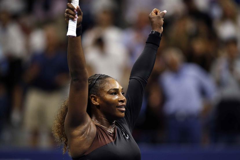 Serena Williams celebra su reciente triunfo en el Abierto de Estados Unidos. (AP)