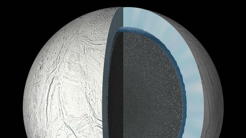Encélado es el único cuerpo aparte de la Tierra en el que ahora se sabe que satisface simultáneamente todos los requisitos básicos para la vida tal y como la conocemos. (NASA)