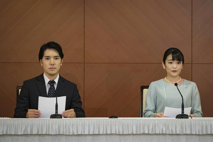 Kei Komuro y Mako contrajeron nupcias hoy luego de haberse comprometido hace tres años. (Foto: AP)