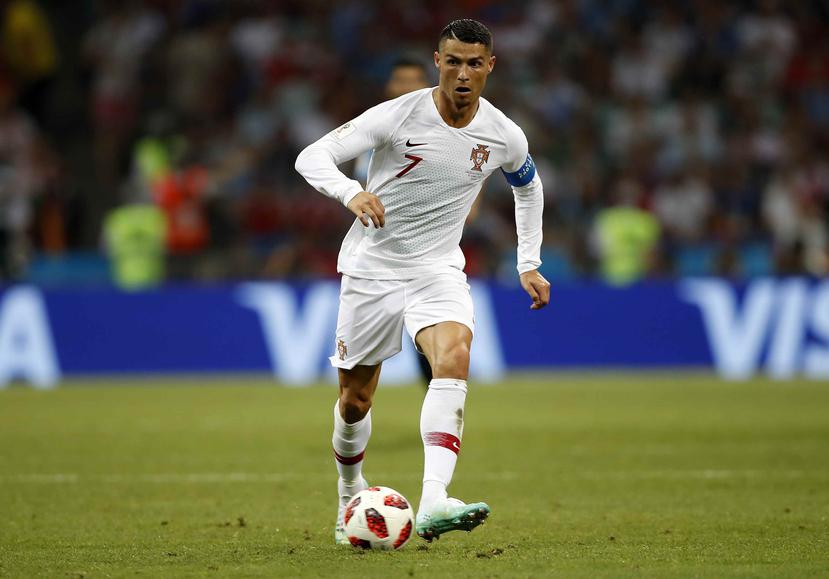 Cristiano Ronaldo durante un partido de Portugal en el Mundial de Rusia. (AP)