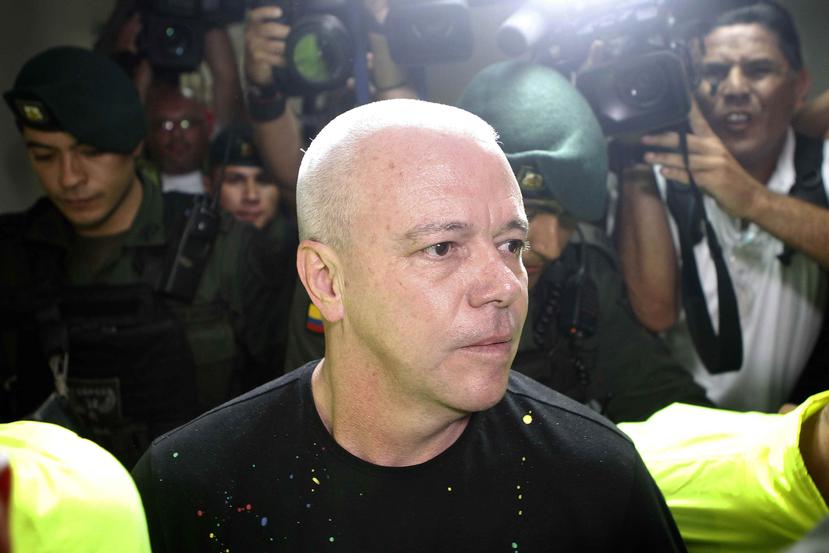 Jhon Jairo Velásquez Vásquez alias "Popeye" llega a la audiencia de legalización de captura en Medellín, Colombia (EFE / Luis Eduardo Noriega).