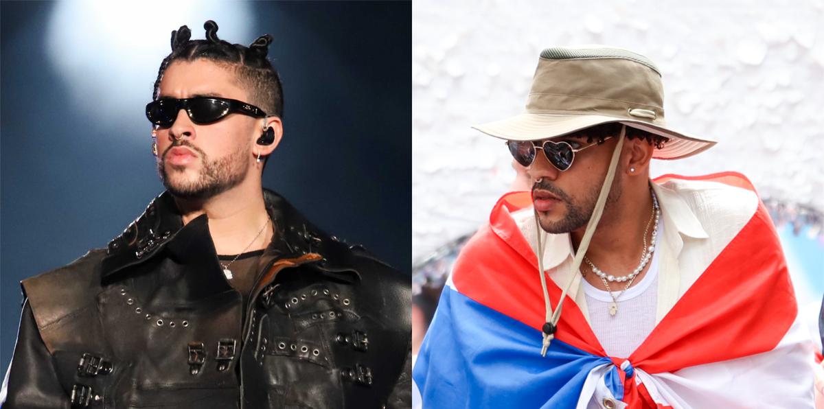 Un fotomontaje que muestra al artista puertorriqueño Bad Bunny (izquierda) junto a un imitador del exponente de música urbana.