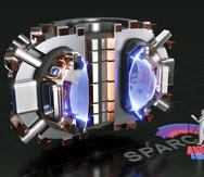 La máquina de energía de fusión SPARC sería relativamente pequeña, como lo muestra esta representación de la cámara de reacción.