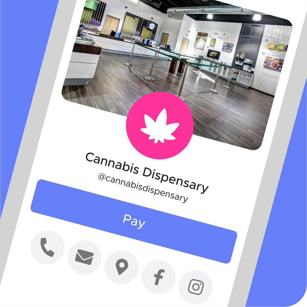 Así luce en el celular la aplicación de pago Vank, disponible para los consumidores de productos de cannabis medicinal.