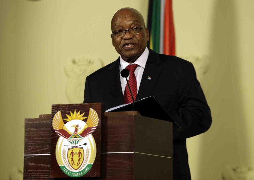 Jacob Zuma durante su mensaje a la nación sudafricana. (AP)