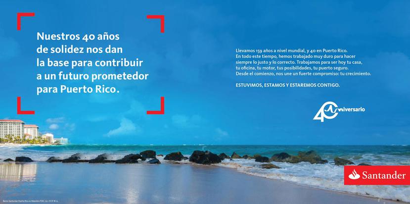 Banco Santander lanzó una campaña publicitaria para celebrar cuatro décadas de operaciones en Puerto Rico. (Suministrada)