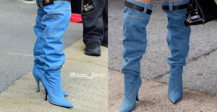 Las botas reinterpretan un par de jeans: tienen bolsillos y hasta correa. (Instagram)