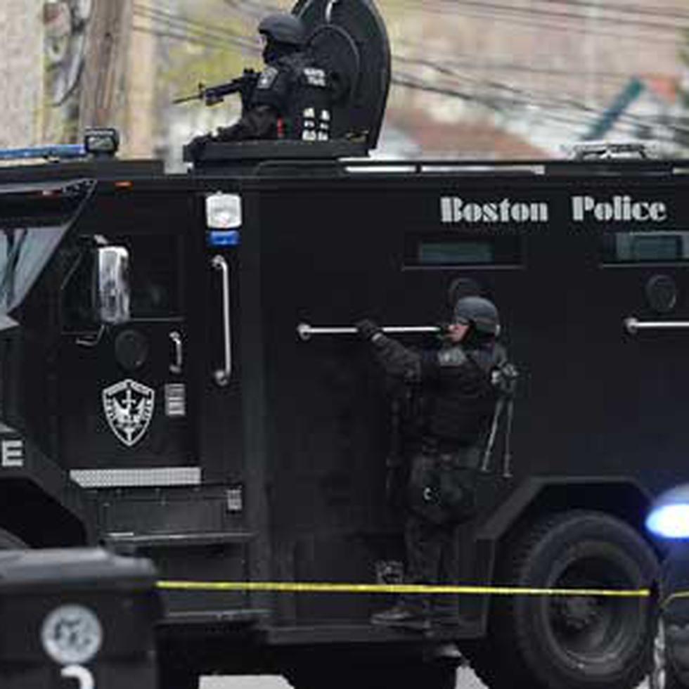 Imagen de archivo de un camión del cuerpo de Operaciones Especiales de la Policía en Boston.