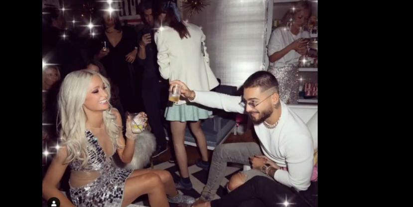 Maluma fue invitado a la fiesta de cumpleaños de Paris Hilton. (Instagram)