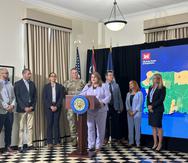 Puerto Rico Resident Commissioner in Washington, Jenniffer González, during the announcement.