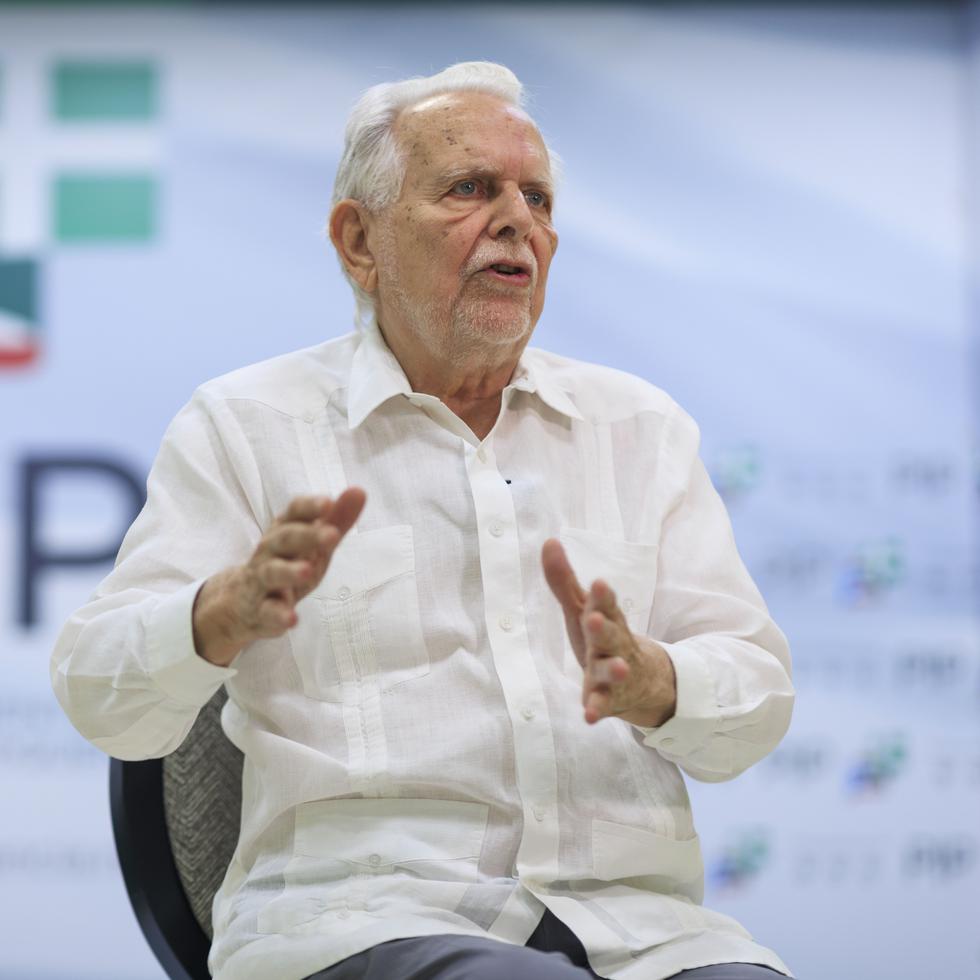 Rubén Berríos, líder del Partido Independentista Puertorriqueño, durante una entrevista en la sede del PIP.