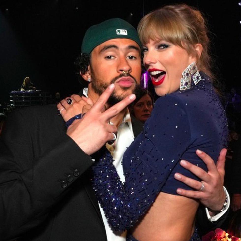 Bad Bunny y Taylor Swift durante los Premios Grammy en Los Ángeles. (Instagram)