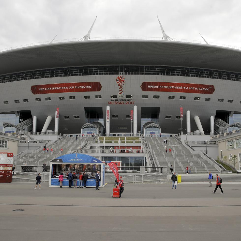 Imagen del Estadio de San Petersburgo, donde se debe jugar la final de la Liga de Campeones el 28 de mayo.