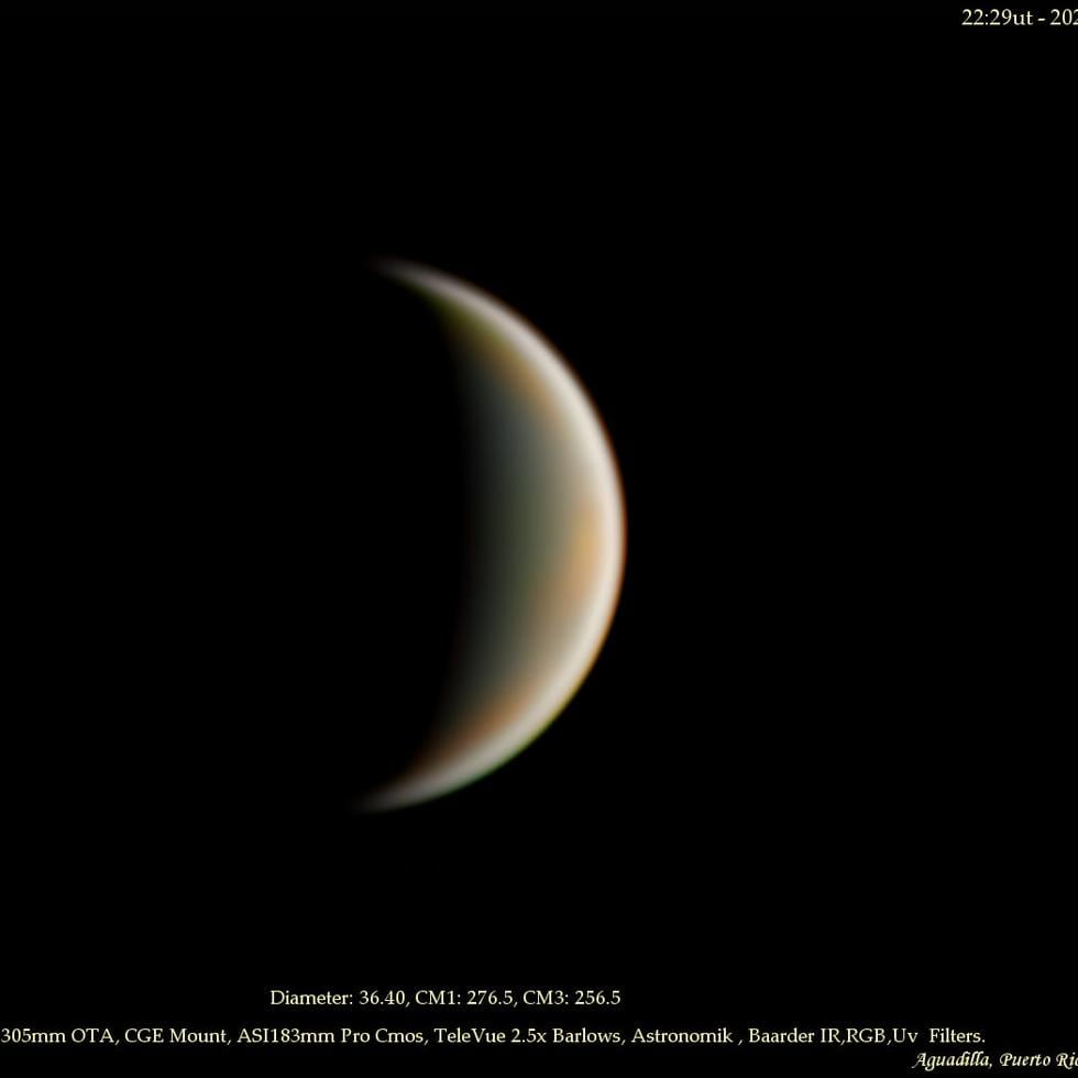 Imagen de Venus captada por Efrain Morales, astrofotógrafo de la SAC.
