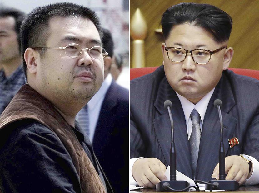El líder norcoreano Kim Jong Un, a la derecha, y su hermano Kim Jong Nam. (AP)