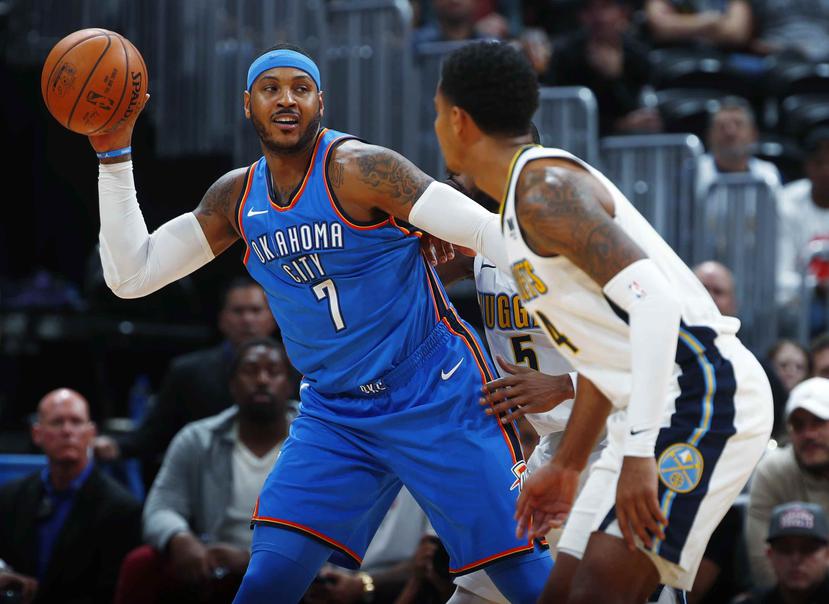 Carmelo Anthony la temporada pasada con el Thunder de Oklahoma City. (AP)