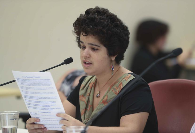 Lucía Zoé Martínez López, exestudiante de la UPR, que ofreció testimonio sobre una alegada agresión de sexual de parte de un profesor.