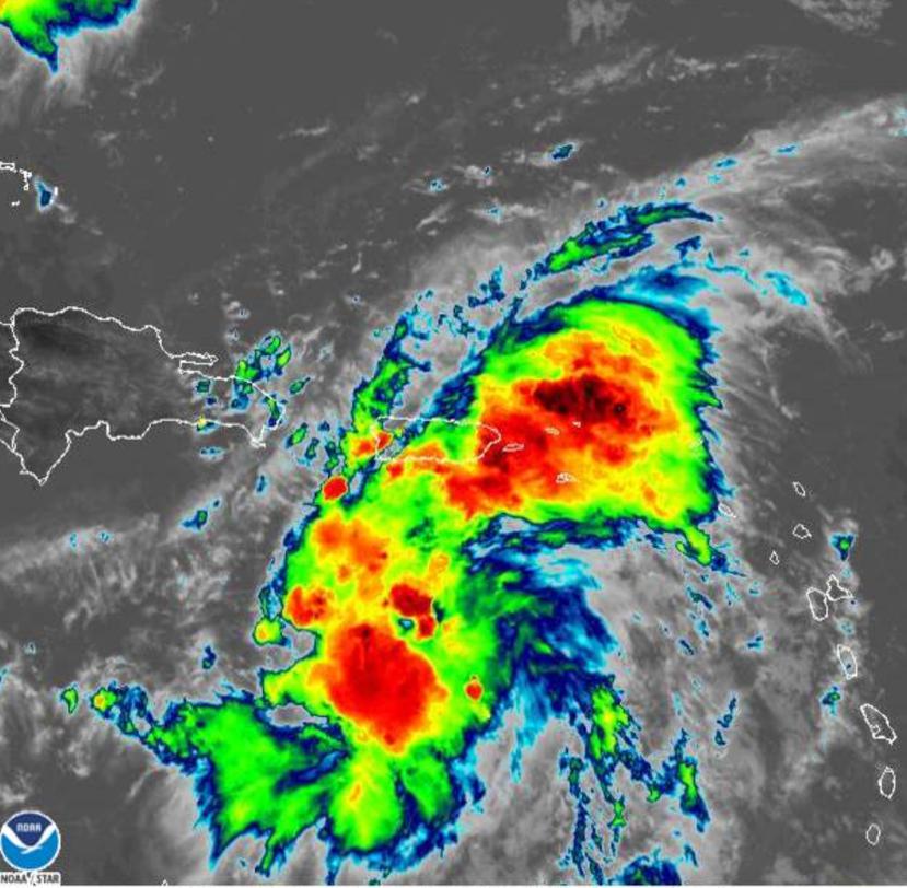 Imagen de satélite de la tormenta tropical Grace.