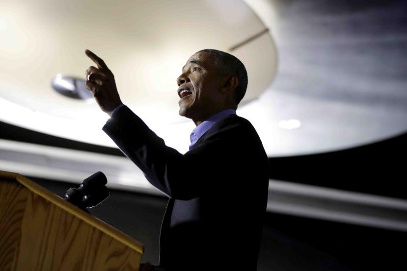 Obama ofreció un discurso para apoyar al candidato demócrata a la gobernación de Nueva Jersey, Phil Murphy. (AP)