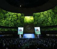 Una vista de la cumbre sobre el cambio climático en la sede de las Naciones Unidas en Nueva York. (AP/Jason DeCrow)