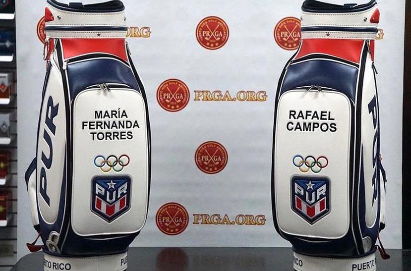 Estos son los bultos que usarán los golfistas boricuas Marifé Torres y Rafa Campos en Tokio 2020.