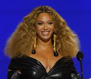 Beyoncé durante la 63a entrega anual de los premios Grammy, en Los Ángeles, el 14 de marzo de 2021.
