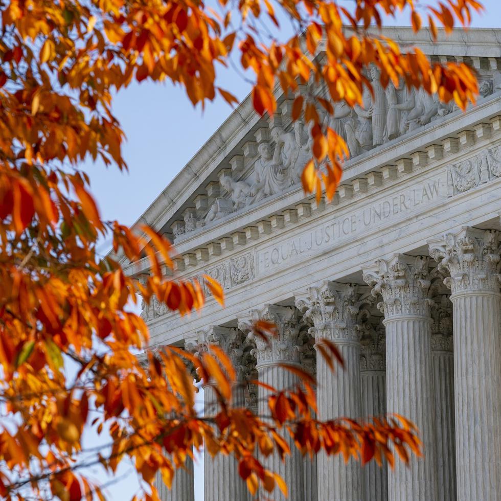 The U.S. Supreme Court is seen as arguments are heard about the Affordable Care Act Tuesday, Nov. 10, 2020, in Washington. (AP Photo/Alex Brandon)