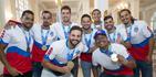 Integrantes del Equipo Nacional de polo acuático que conquistaron la primera medalla de oro de este combinado en la historia de los Juegos Centroamericanos y del Caribe.