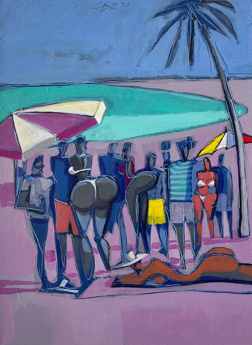"The Playa VIII",  obra que forma parte de la exhibición "Nothing in Between", del pintor puertorriqueño Carlos Dávila Rinaldi, en la Galería Petrus.
