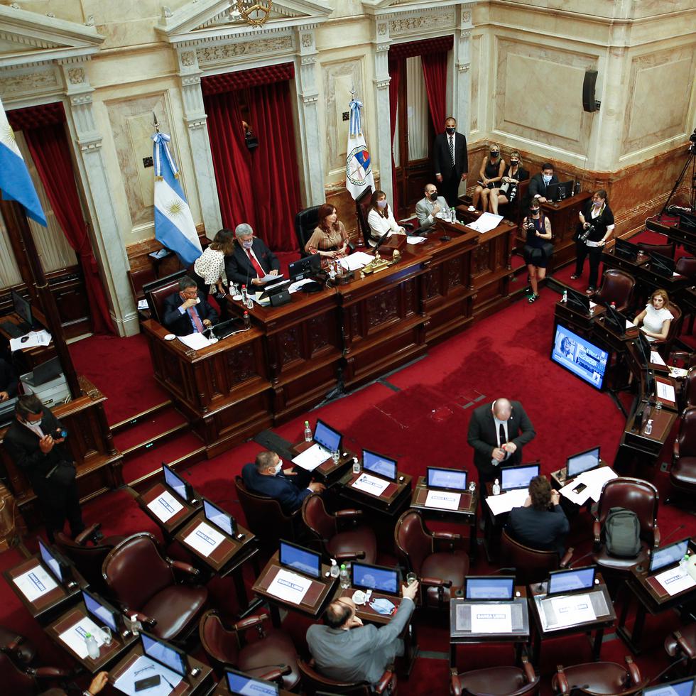 Imagen del hemiciclo del Senado argentino.