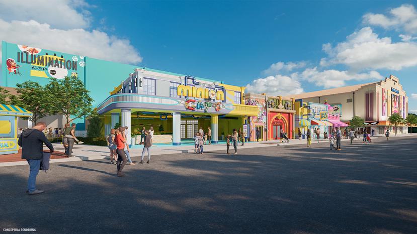 Minion Land incluirá una atracción, tiendas y restaurantes.