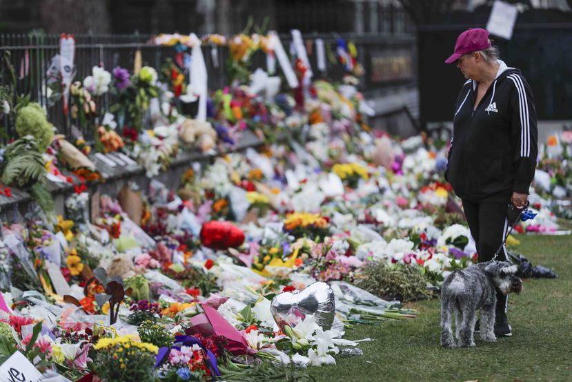 En honor a las víctimas, dolientes afectados por el la masacre pusieron flores a un jardín botánico en Christchurch. (AP/Vincent Thian)