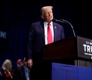 El expresidente Donald Trump durante un evento de campaña en Nuevo Hampshire.