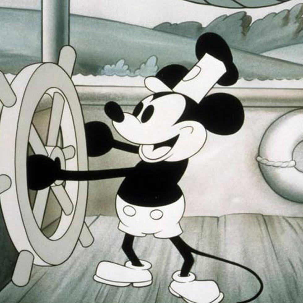 Imagen del cortometraje "Steamboat Willie", donde apareció por primera vez el personaje de Mickey Mouse.