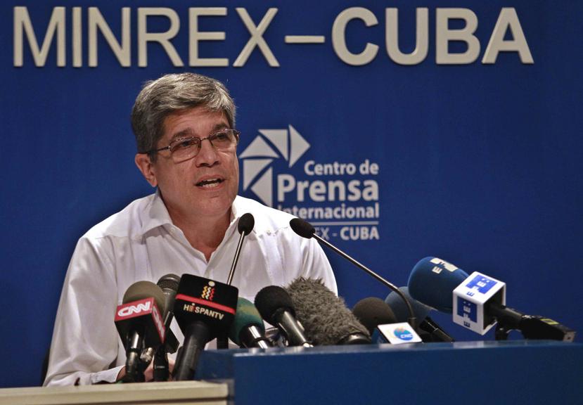 Carlos Fernández de Cossío, director de la Dirección General de Estados Unidos de la Cancillería cubana, durante una conferencia de prensa en la sede del Centro de Prensa Internacional (CPI). (Agencia EFE)