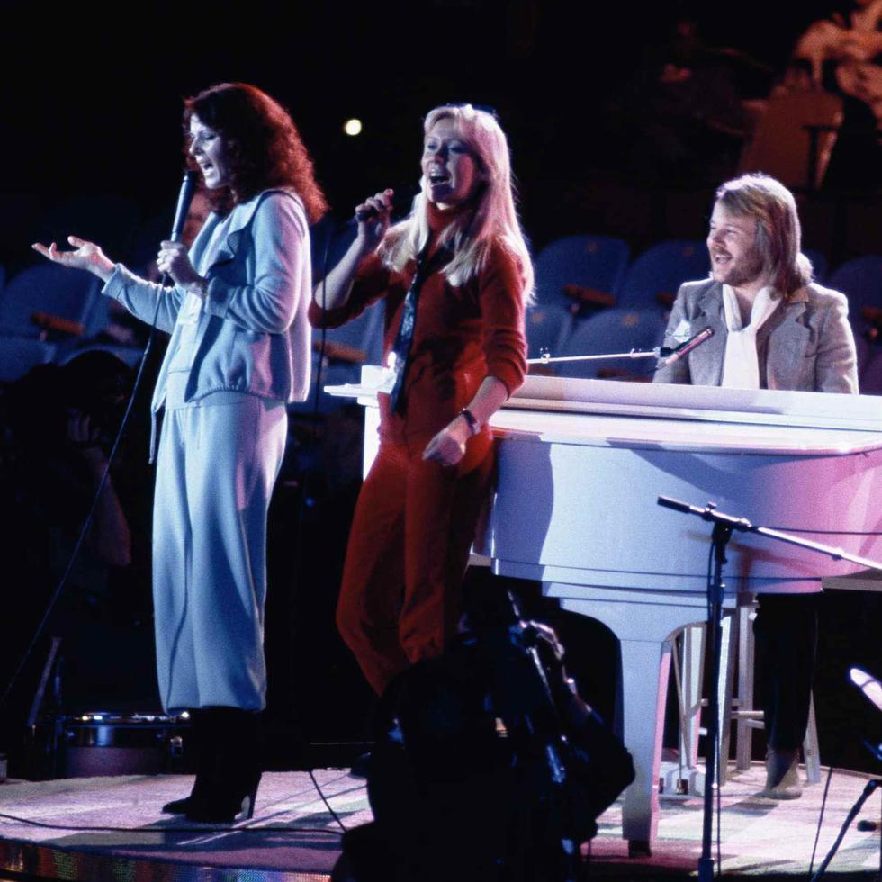 El grupo sueco ABBA actúa en la Asamblea General de Naciones Unidas en Nueva York en 1979.