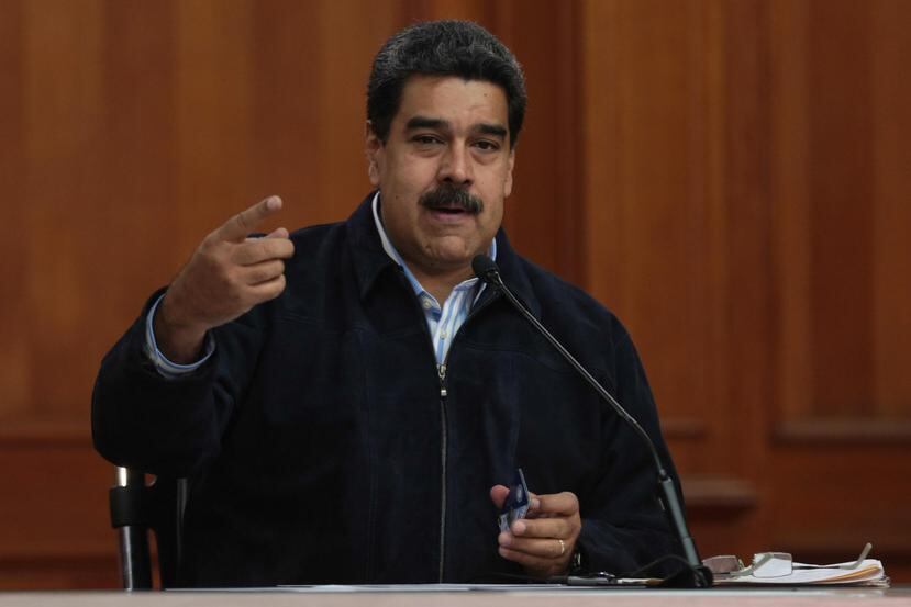 Nicolás Maduro, durante un acto de trabajo transmitido en cadena obligatoria de radio y televisión. (EFE)