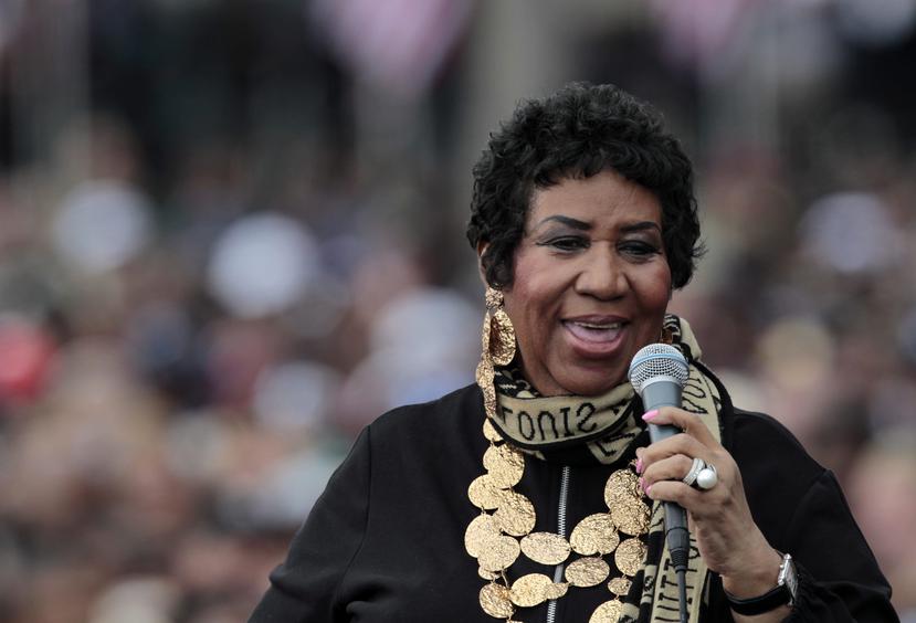 La Reina del Soul, Aretha Franklin, canta en un evento del Día del Trabajo, presentado por el presidente estadounidense de ese entonces Barack Obama. (EFE)