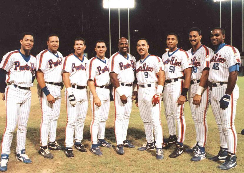 Algunos integrantes de la novena de Puerto Rico durante la Serie del Caribe de 1995. (Archivo)